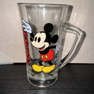 Vintage MICKEY MOUSE Glass Mug 1970's Walt Disney Productions